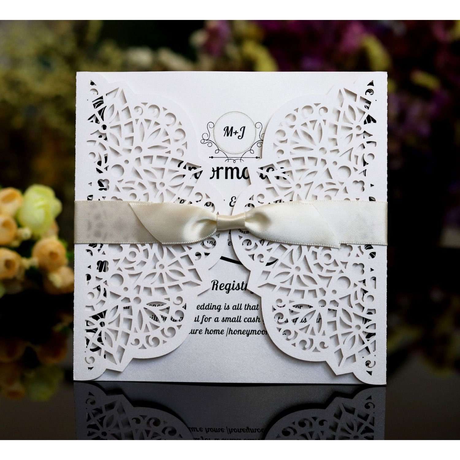 Invitation Holder Laser Cut Invitation Card Wedding Decoration Beautiful Card